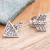 Sterling silver stud earrings, 'Trouble Arrow' - Sterling Silver Stud Earrings with Balinese Motifs (image 2) thumbail