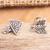 Sterling silver stud earrings, 'Trouble Arrow' - Sterling Silver Stud Earrings with Balinese Motifs (image 2b) thumbail