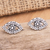 Sterling silver button earrings, 'Lovely Gaze' - Sterling Silver Eye Button Earrings with Balinese Details (image 2) thumbail