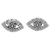 Sterling silver button earrings, 'Lovely Gaze' - Sterling Silver Eye Button Earrings with Balinese Details thumbail