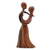 estatuilla de madera - Estatuilla de madera de amantes abstractos tallada a mano en Indonesia
