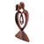 Wood statuette, 'Heart at Your Fingertips' - Abstract Lovers Wood Statuette Hand Carved in Indonesia (image 2b) thumbail