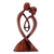 Wood statuette, 'Heart at Your Fingertips' - Abstract Lovers Wood Statuette Hand Carved in Indonesia (image 2c) thumbail
