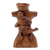 Wood sculpture, 'Maternal Affection' - Suar Wood Brown Sculpture with Hand-Carved Tender Scene thumbail