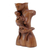 Wood sculpture, 'Maternal Affection' - Suar Wood Brown Sculpture with Hand-Carved Tender Scene (image 2b) thumbail