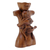 Wood sculpture, 'Maternal Affection' - Suar Wood Brown Sculpture with Hand-Carved Tender Scene (image 2c) thumbail
