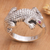 Men's amethyst ring, 'Angry Crocodile' - Men's Amethyst and Sterling Silver Crocodile Ring from Bali