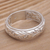 Men's sterling silver band ring, 'Gallant Wave' - Men's Sterling Silver Band Ring Handcrafted in Bali (image 2) thumbail