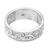 Men's sterling silver band ring, 'Luminous Wave' - Men's Sterling Silver Band Ring with Wave Pattern (image 2d) thumbail