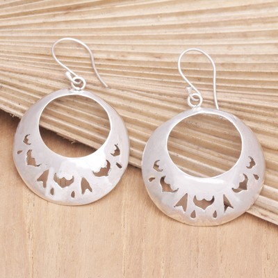 Sterling silver dangle earrings, 'Luminous Elegance' - Sterling Silver Dangle Earrings Made in Bali