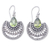 Peridot dangle earrings, 'Green Jungle Moon' - Natural Peridot Sterling Silver Dangle Earrings from Bali