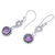 Amethyst dangle earrings, 'Purple Eyes' - Sterling Silver Dangle Earrings with Faceted Amethyst Stones
