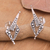 Sterling silver button earrings, 'Sharp Fashion' - Sterling Silver Button Earrings with Geometric Design