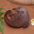 Coconut shell soap dish, 'Serene Seahorse' - Aquatic Coconut Shell Soap Holder Hand Carved in Bali
