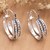 Sterling silver hoop earrings, 'Crossed Orbs' - Sterling Silver Hoop Earrings in a Combination Finish (image 2b) thumbail