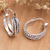 Sterling silver hoop earrings, 'Crossed Orbs' - Sterling Silver Hoop Earrings in a Combination Finish (image 2c) thumbail