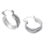 Sterling silver hoop earrings, 'Crossed Orbs' - Sterling Silver Hoop Earrings in a Combination Finish (image 2e) thumbail