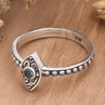 Blue topaz cocktail ring, 'Blue Glance' - Balinese Blue Topaz and Sterling Silver Cocktail Ring