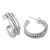 Sterling silver half-hoop earrings, 'Cross on You' - Sterling Silver Half-hoop Earrings Crafted in Bali (image 2b) thumbail