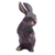 Wood figurine, 'Curious Bunny' - Rabbit Wood Figurine Hand-carved & Hand-painted in Indonesia