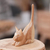 Wood sculpture, 'Stretching Kitten' - Balinese Hand-Carved Jempinis Wood Sculpture of Brown Cat (image 2b) thumbail