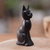 Wood sculpture, 'Cunning Black Cat' - Black Cat Sculpture Hand-Carved from Jempinis Wood in Bali (image 2) thumbail