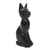 Wood sculpture, 'Cunning Black Cat' - Black Cat Sculpture Hand-Carved from Jempinis Wood in Bali thumbail