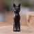 Wood sculpture, 'Cunning Black Cat' - Black Cat Sculpture Hand-Carved from Jempinis Wood in Bali (image 2b) thumbail