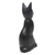 Wood sculpture, 'Cunning Black Cat' - Black Cat Sculpture Hand-Carved from Jempinis Wood in Bali (image 2e) thumbail