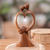 Wood sculpture, 'Love Bond' - Hand-Carved Suar Wood Sculpture with Modern Loving Couple (image 2) thumbail