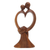 Wood sculpture, 'Love Bond' - Hand-Carved Suar Wood Sculpture with Modern Loving Couple thumbail