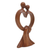 Escultura de madera - Escultura de madera de suar tallada a mano con pareja de enamorados moderna