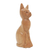 Wood sculpture, 'Cunning Cat' - Brown Cat Sculpture Hand-Carved from Jempinis Wood in Bali thumbail