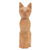 Wood sculpture, 'Cunning Cat' - Brown Cat Sculpture Hand-Carved from Jempinis Wood in Bali (image 2d) thumbail