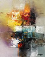 'Positive Vibration' - Signed Abstract Unstretched Painting with Modern Style