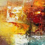 'Positive Vibration' - Signed Abstract Unstretched Painting with Modern Style