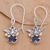 Ohrhänger mit Zirkonia, „Blue Flower Crown“ – Ohrhänger aus Sterlingsilber mit Blumenmuster und Zirkonia