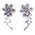 Pendientes colgantes de plata de ley - Aretes colgantes florales de plata esterlina con acabado combinado