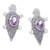 Amethyst button earrings, 'Heaven's Purple Tortoise' - Sterling Silver Amethyst Tortoise Button Earrings