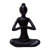 Wood sculpture, 'The Calm' - Hand-Carved Suar Wood Yoga Sculpture in Dark Tone thumbail