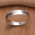 Sterling silver band ring, 'Gap of Life' - Sterling Silver Unisex Band Ring Handcrafted in Bali