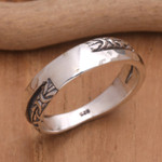 Sterling silver band ring, 'Gap of Life' - Sterling Silver Unisex Band Ring Handcrafted in Bali