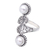 Cultured pearl cocktail ring, 'Pointed Tower' - Sterling Silver Cocktail Ring with Two Cultured Pearls