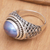 Cultured pearl cocktail ring, 'Blue Wave' - Sterling Silver Cocktail Ring with Blue Cultured Pearl