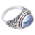 Cultured pearl cocktail ring, 'Blue Wave' - Sterling Silver Cocktail Ring with Blue Cultured Pearl