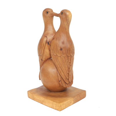 Escultura de madera - Proyecto de paz mundial escultura de paloma de madera tallada a mano, bali