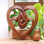 World Peace Project Wood Wall Panel Handcarved in Bali, 'Peace Begins with Love'