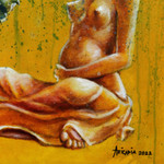 'Peace For All Nations' - Expressionist Peace Painting of Pregnant Woman with Doves
