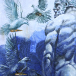 'Peaceful Heart' - Signed Expressionist Peace Painting of a Man and Doves