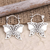 Sterling silver hoop earrings, 'Sparkling Illusion' - Sterling Silver Butterfly Hoop Earrings Crafted in Bali (image 2) thumbail